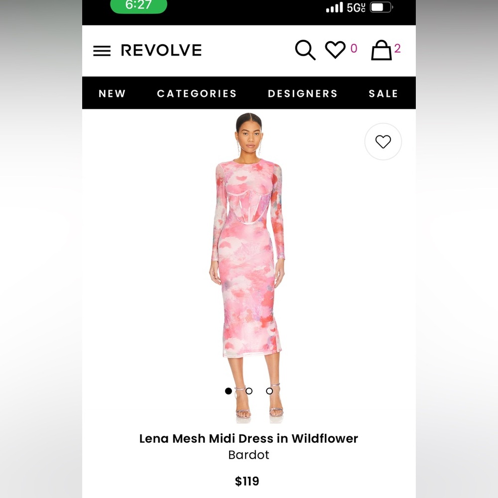 Bardot midi mesh  dress